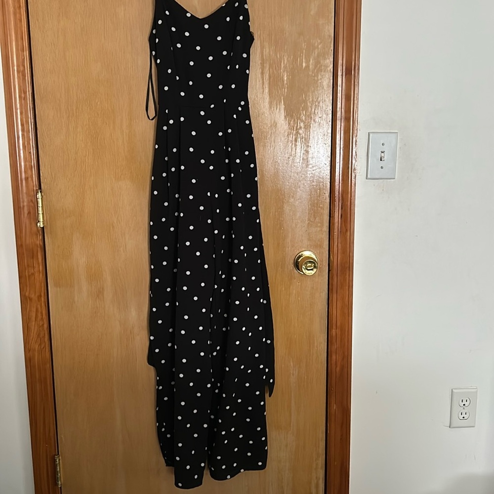 Black and White Jumpsuit with waist string